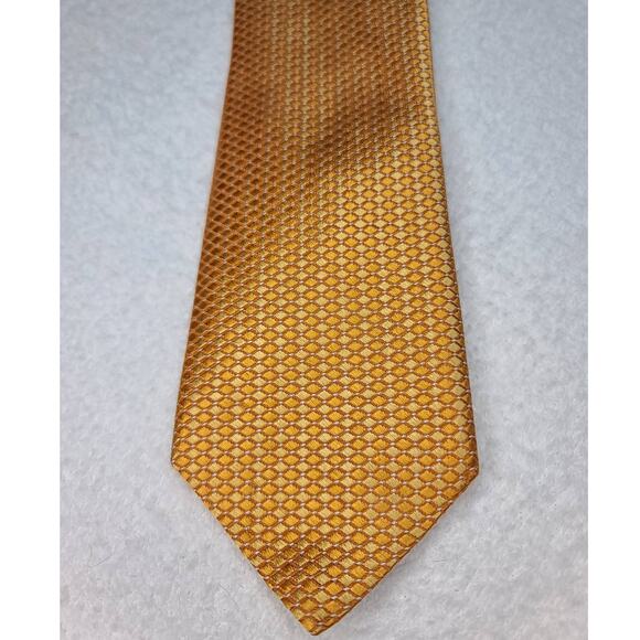 Westbury London yellow orange silk tie - 57.5" - Picture 4 of 7